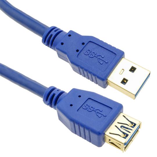 5m USB Type-A  3.0 extension cable , Male to Female blue