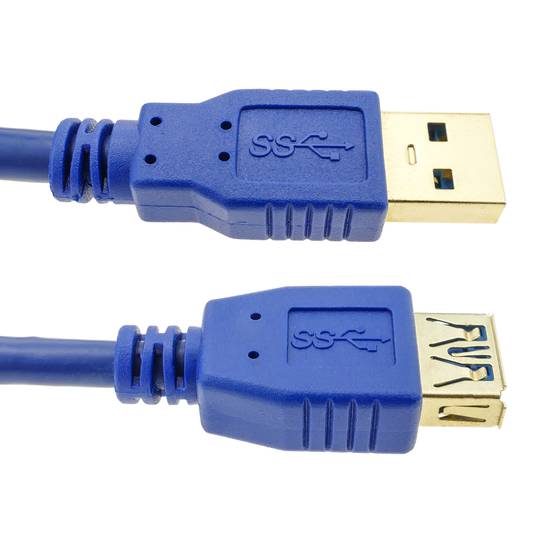 5m USB Type-A  3.0 extension cable , Male to Female blue