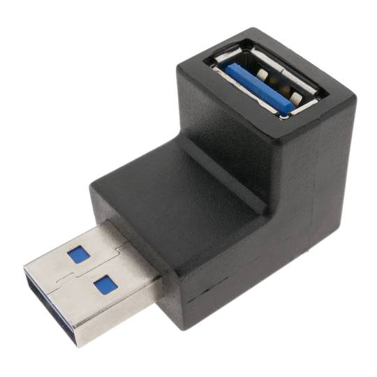 USB 3.0 A male adapter A female angle - Cablematic