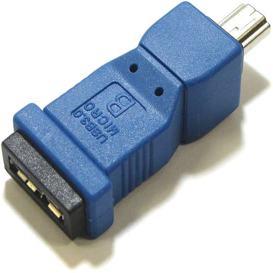 Adaptador USB 3.0 a USB 2.0 (MicroUSB AB Hembra a MiniUSB A Macho)