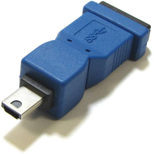 Adaptador USB 3.0 a USB 2.0 (MicroUSB AB Hembra a MiniUSB A Macho)