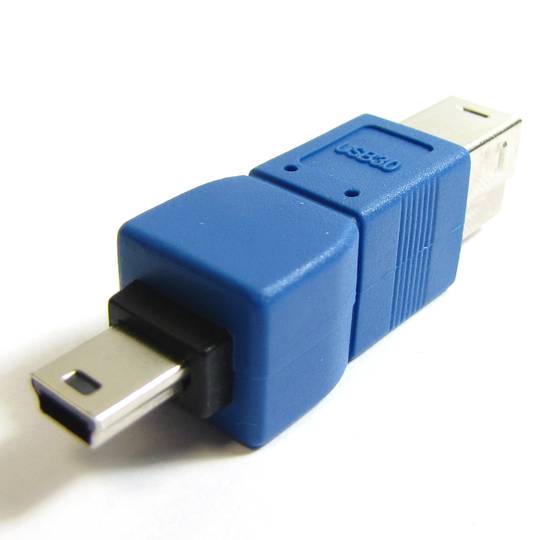 Adaptador USB 3.0 a USB 2.0 (B Mascle a MiniUSB 5 Pins B Mascle)
