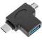 Adattatore da USB 3.0 a T a Micro-USB e USB di tipo C