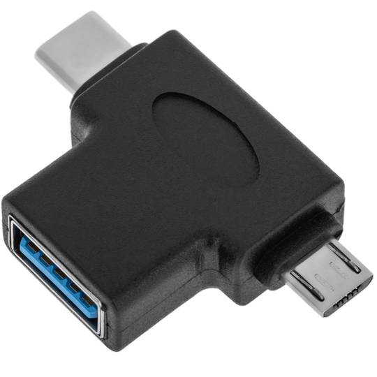 Adattatore da USB 3.0 a T a Micro-USB e USB di tipo C