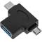 Adattatore da USB 3.0 a T a Micro-USB e USB di tipo C