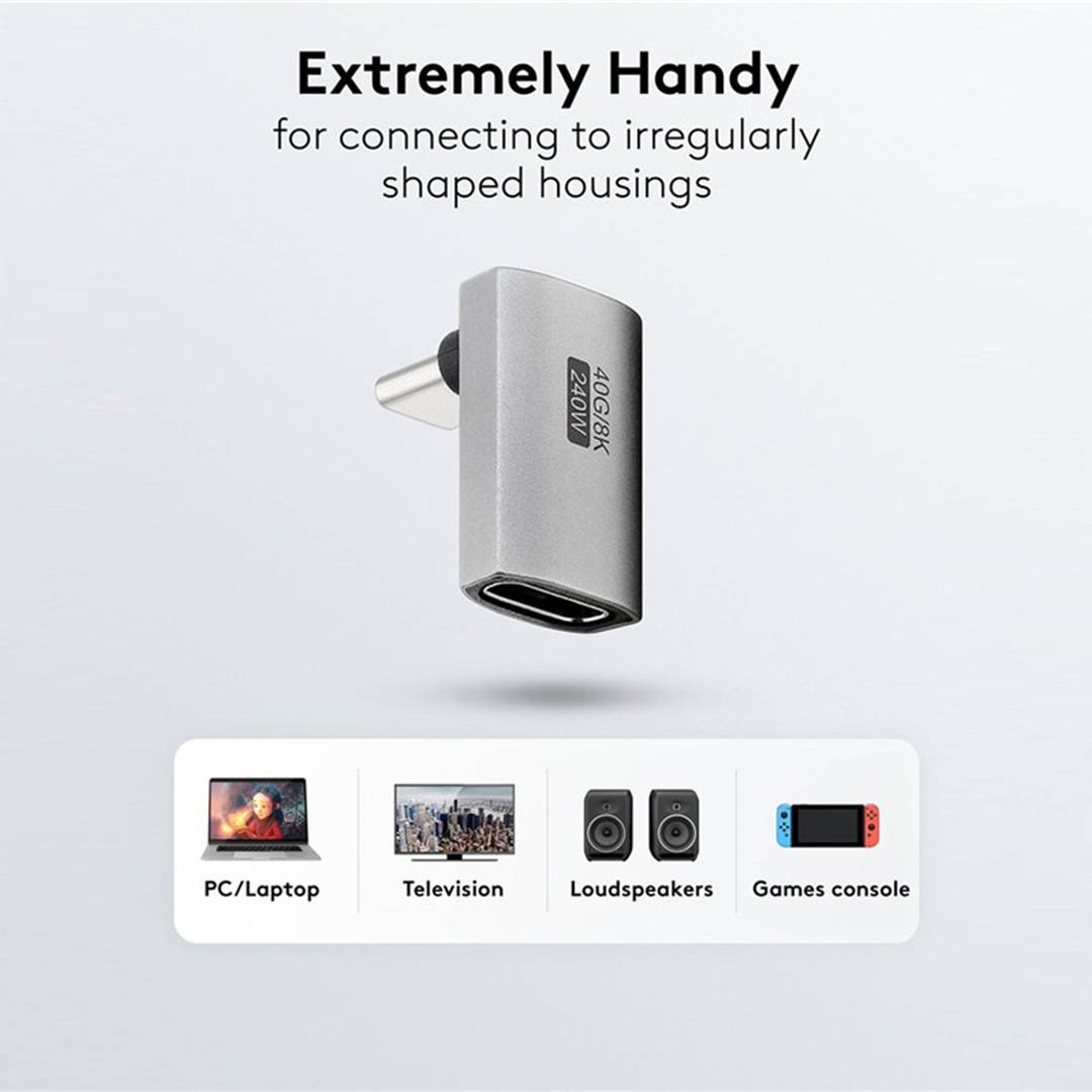 Adaptador acodado USB 3.0 (C Hembra acodado a C Macho)