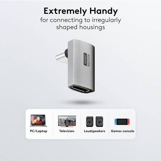 Adaptador acodado USB 3.0 (C Hembra acodado a C Macho)