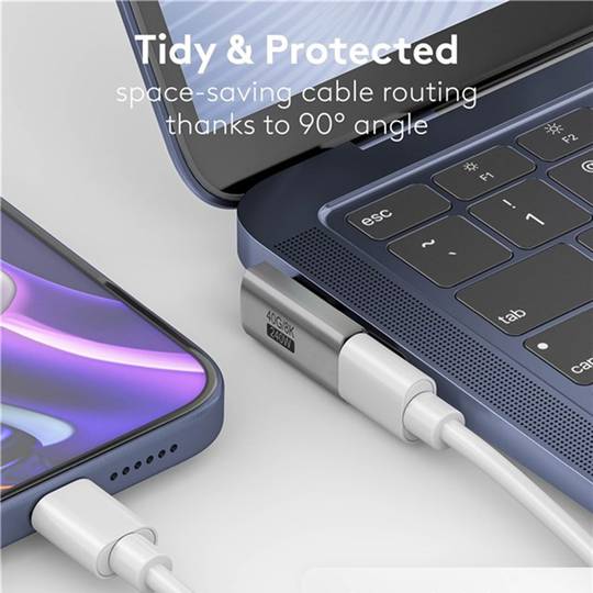 Abgewinkelter 90º USB-C 3.0 Adapter (C Stecker auf C Buchse)