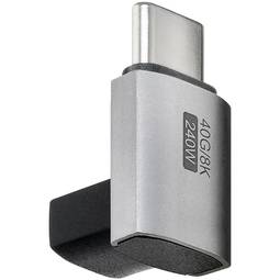 Adaptador acodado vertical 90º USB-C 3.0 (C macho a C hembra)