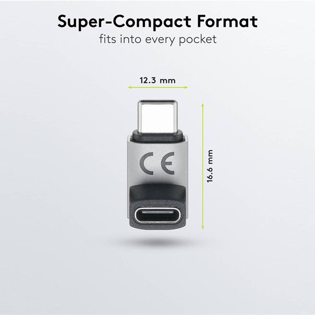 Pionowy kątowy adapter 90º USB-C 3.0 (C męski na C żeński)