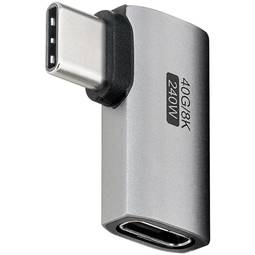 Horizontal 90º angled USB-C 3.0 adapter (C male to C female)