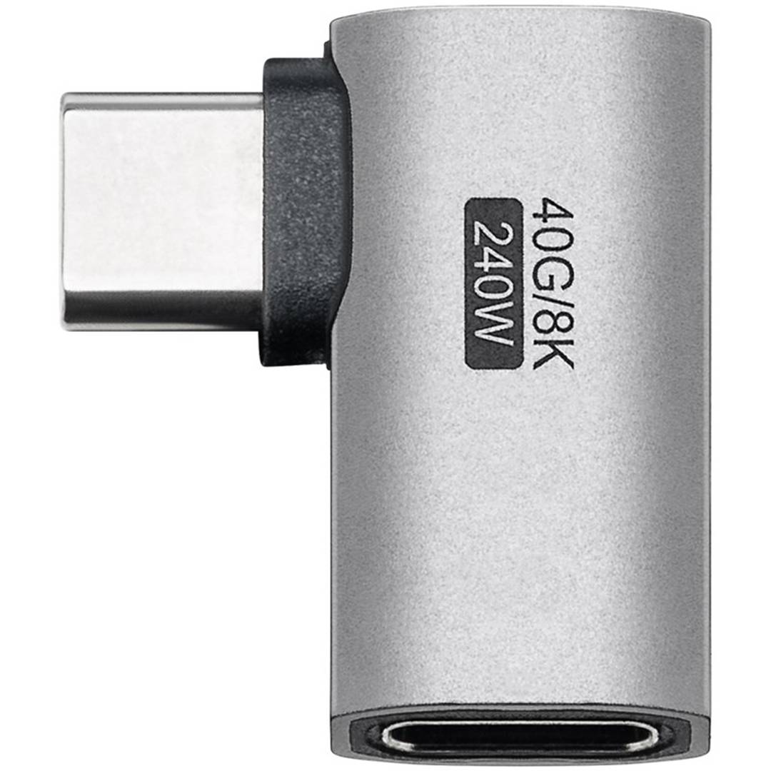Horizontale haakse USB-C 3.0 adapter 90º (C mannelijke naar C vrouwelijke)