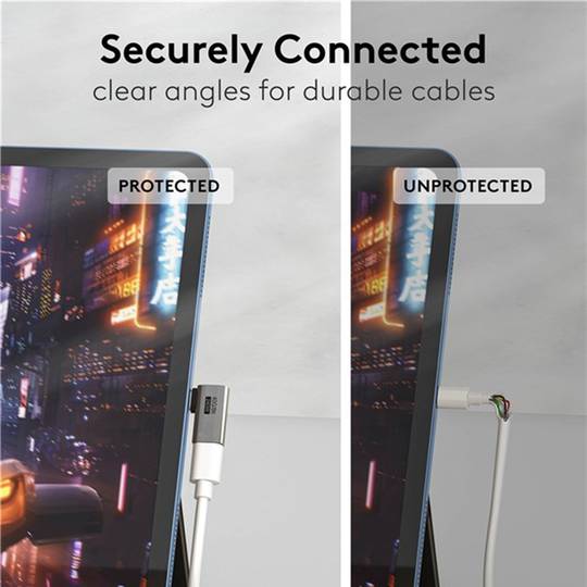 Horizontale haakse USB-C 3.0 adapter 90º (C mannelijke naar C vrouwelijke)