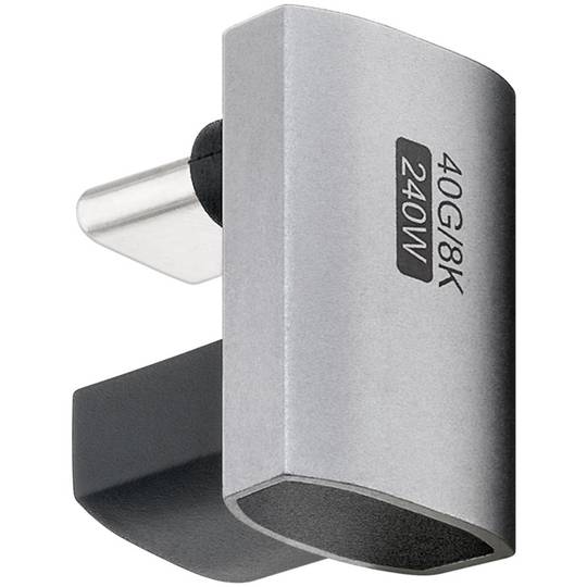 Adaptador corbat 180º USB-C 3.0 (C mascle a C femella)