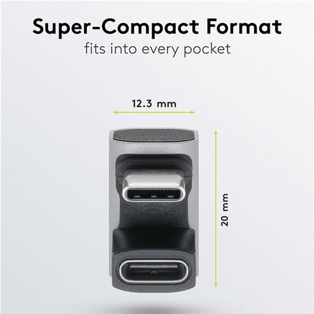 Adaptador corbat 180º USB-C 3.0 (C mascle a C femella)