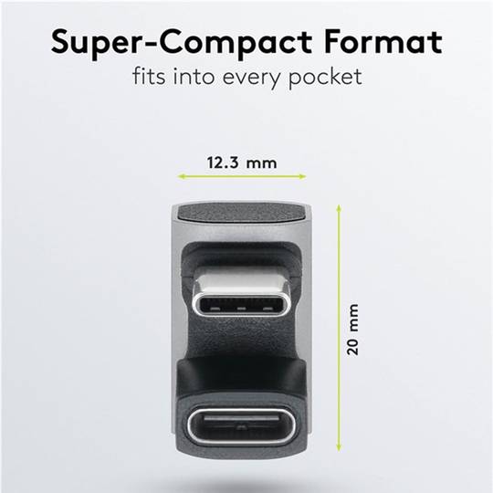 Adaptador corbat 180º USB-C 3.0 (C mascle a C femella)