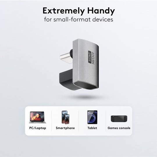 Adaptador corbat 180º USB-C 3.0 (C mascle a C femella)