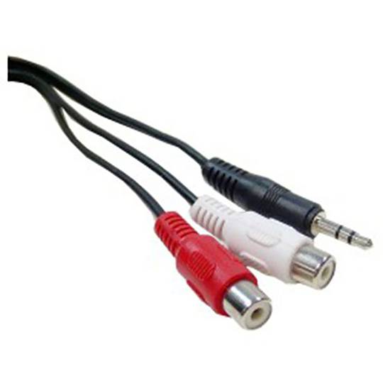 Audio Cable Stereo mini jack 3.5-M-H 2xRCA 1.8m - Cablematic