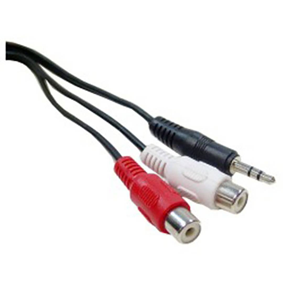 Câble audio mini-jack stéréo 3,5-M-H 2xRCA 10m