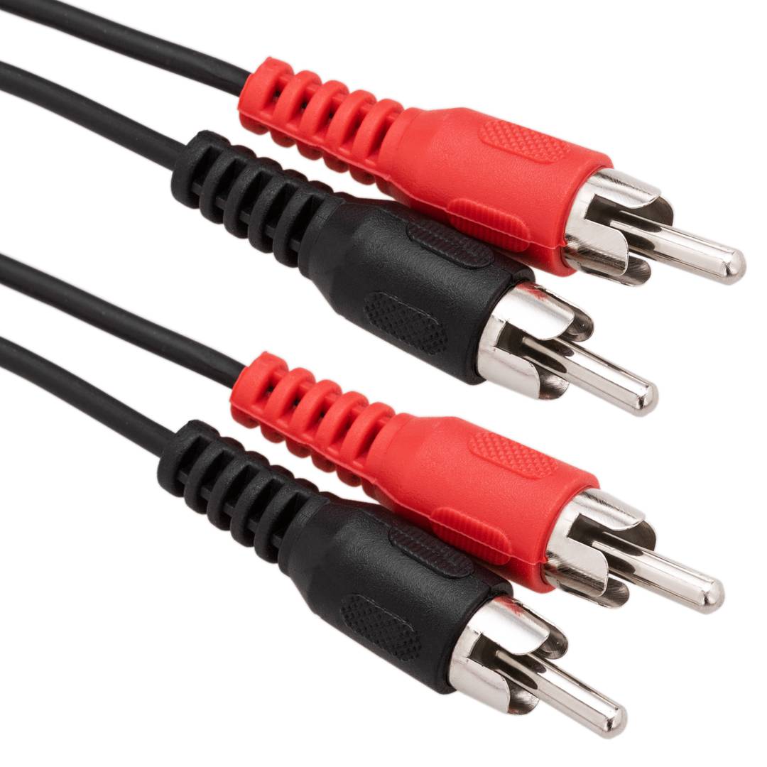 10m Red Black Twin 2 RCA Phono Plug to Plug Cable Lead 