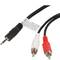 Cable estéreo de 1.5 m de Lanberg con un conector macho Jack 3.5 mm a dos conectores macho RCA