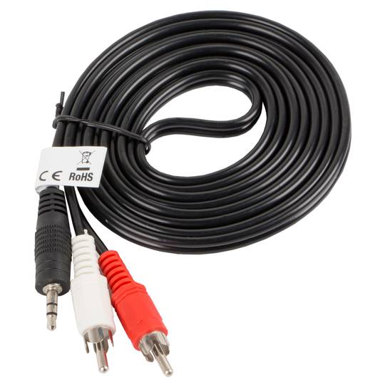 Lanberg 2 m Stereokabel mit einem 3,5 mm Klinkenstecker auf zwei Cinch-Stecker