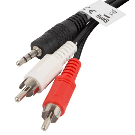 Cavo stereo Lanberg da 5 m con connettore maschio Jack da 3,5 mm a due connettori RCA maschio