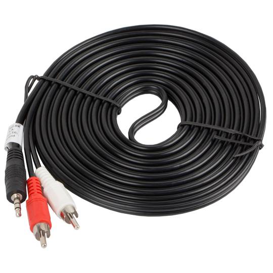 Cavo stereo Lanberg da 5 m con connettore maschio Jack da 3,5 mm a due connettori RCA maschio