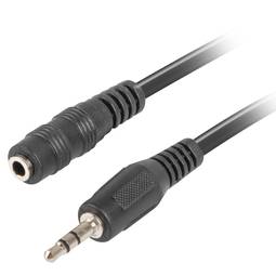 Cable estèreo de 1.5 m de Lanberg amb un connector mascle Jack 3.5 mm a connector femella Jack 3.5 mm