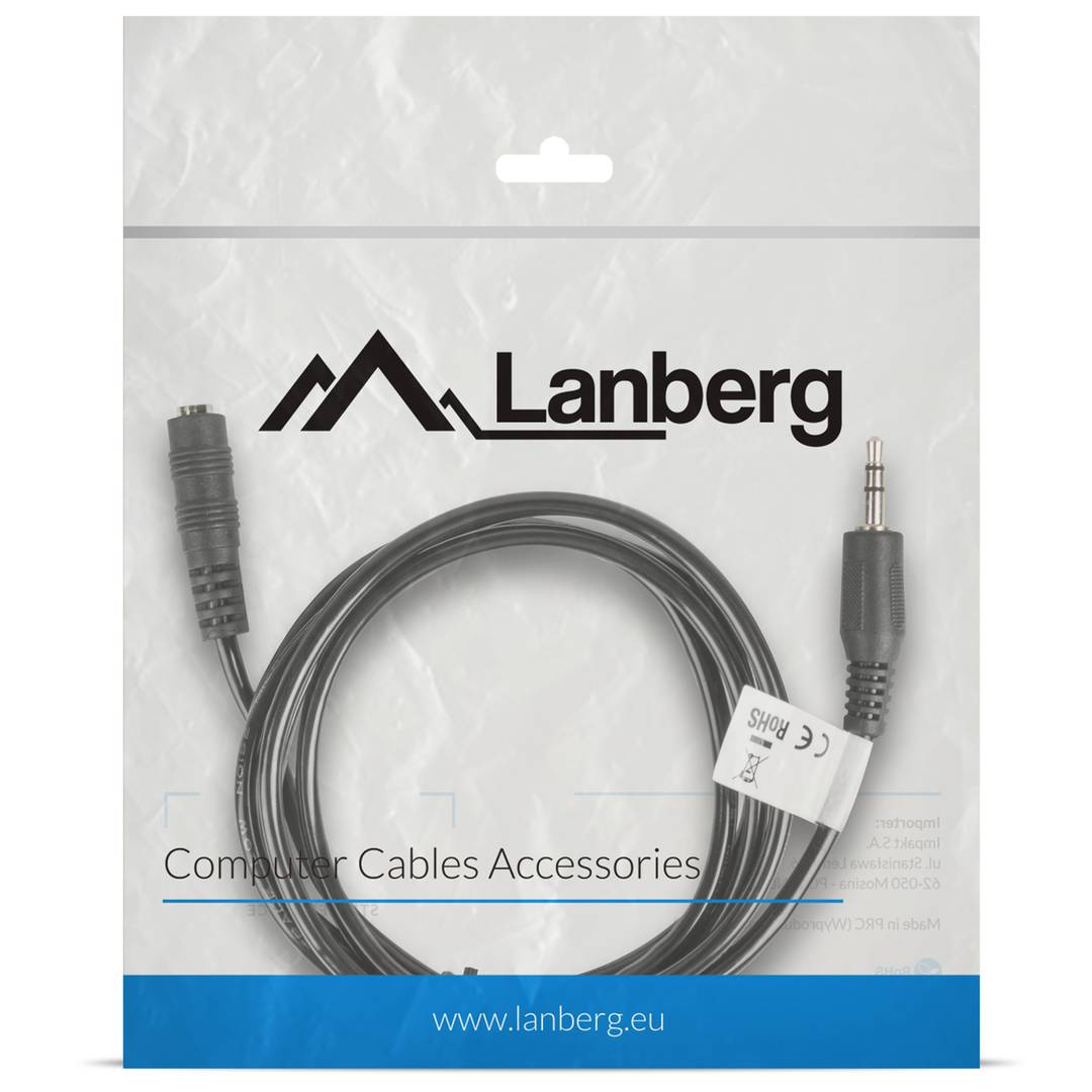 Lanberg 1,5 m Stereokabel mit einem 3,5 mm Klinkenstecker auf eine 3,5 mm Klinkenbuchse