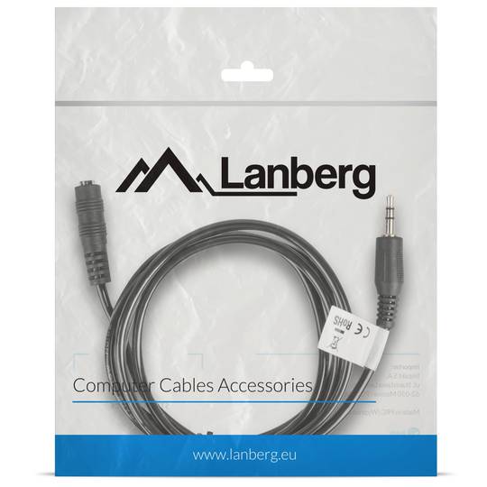 Lanberg 1,5 m Stereokabel mit einem 3,5 mm Klinkenstecker auf eine 3,5 mm Klinkenbuchse