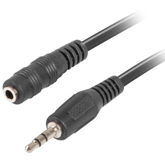 Câble stéréo Lanberg de 3 m avec un connecteur jack 3,5 mm mâle vers un connecteur jack 3,5 mm femelle