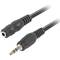 Câble stéréo Lanberg de 3 m avec un connecteur jack 3,5 mm mâle vers un connecteur jack 3,5 mm femelle