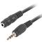 Lanberg 5 m stereokabel met een 3,5 mm jack male connector naar een 3,5 mm jack female connector