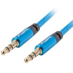 Câble stéréo Lanberg 1 m avec un connecteur Jack 3,5 mm mâle vers un connecteur Jack 3,5 mm femelle
