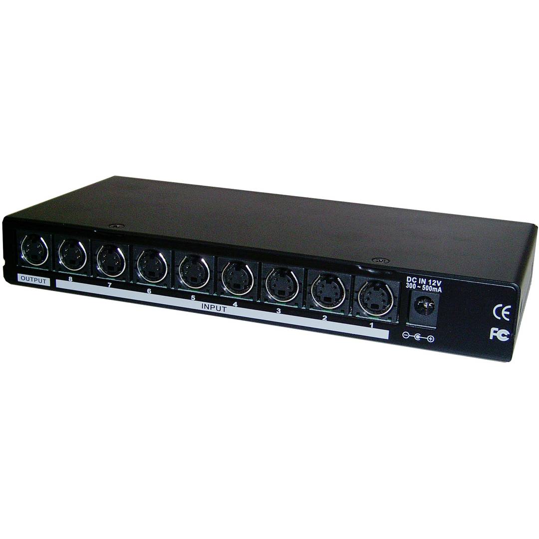 S-Video-Distributor (8xMiniDIN4 > 1xMiniDIN4)