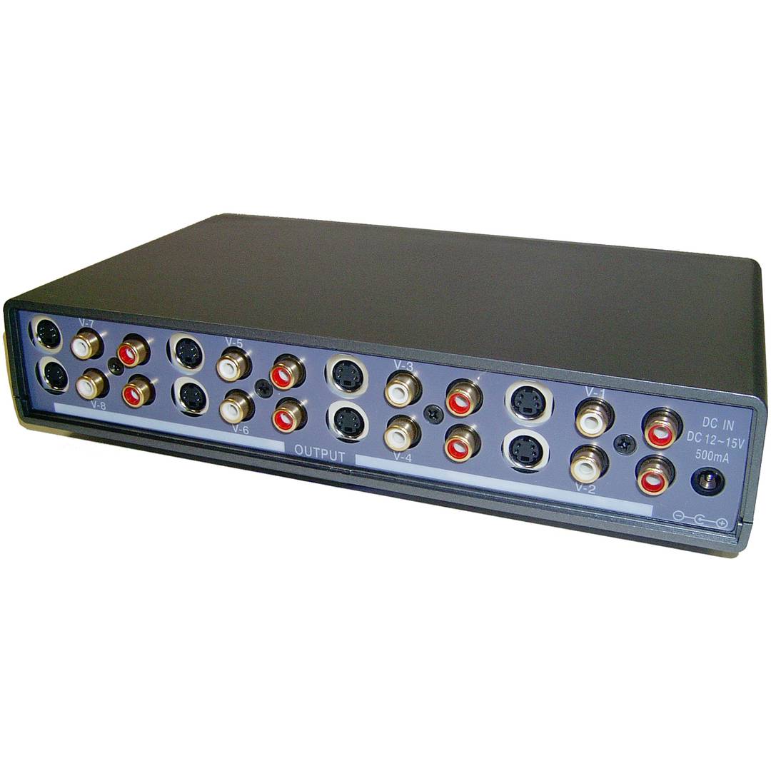 Distributor S-Video/Audio (1xMiniDIN4/RCA > 8xMiniDIN4/RCA)