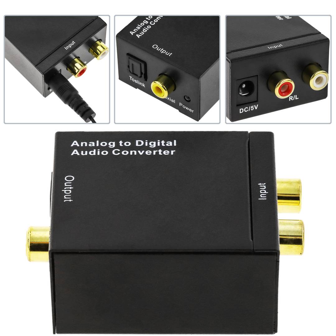Conversor de audio analógico a digital con 2xRCA a toslink y coaxial -  Cablematic
