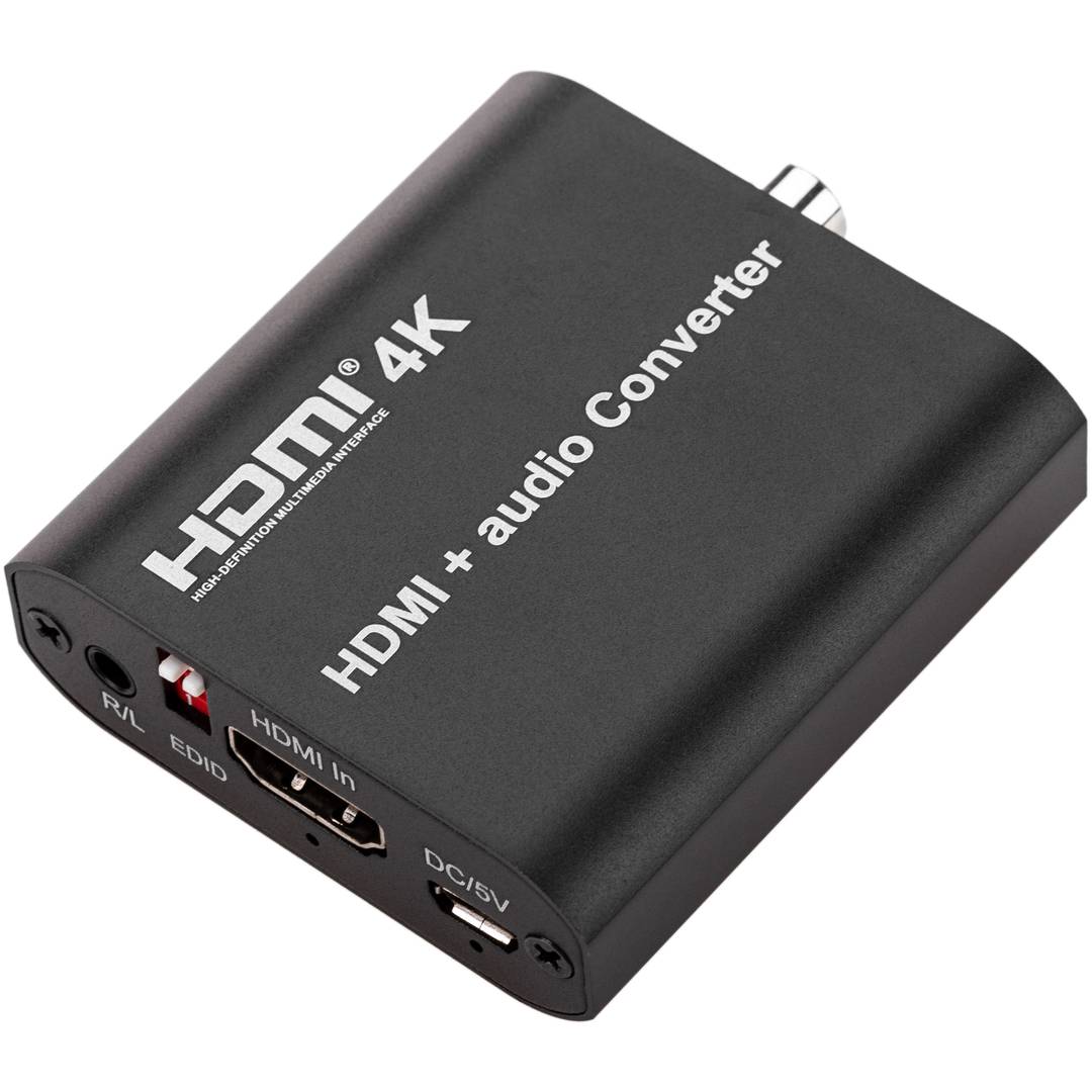Conversor de HDMI 4K a HDMI 4K con audio analógico, toslink y coaxial -  Cablematic