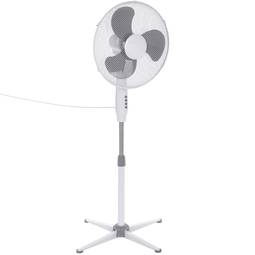Ventilador de pie oscilante ajustable en altura 3 velocidades 40 cm diámetro 45 W color blanco