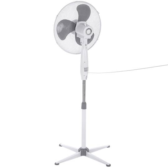Oscillating standing fan, height adjustable, 3 speeds, 40 cm diameter, 45 W, white