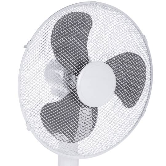 Oscillating standing fan, height adjustable, 3 speeds, 40 cm diameter, 45 W, white