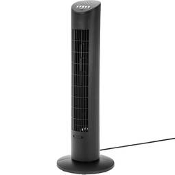 Ventilador de torre oscilante de 3 velocidades mando a distancia programable 78 cm 60W color negro