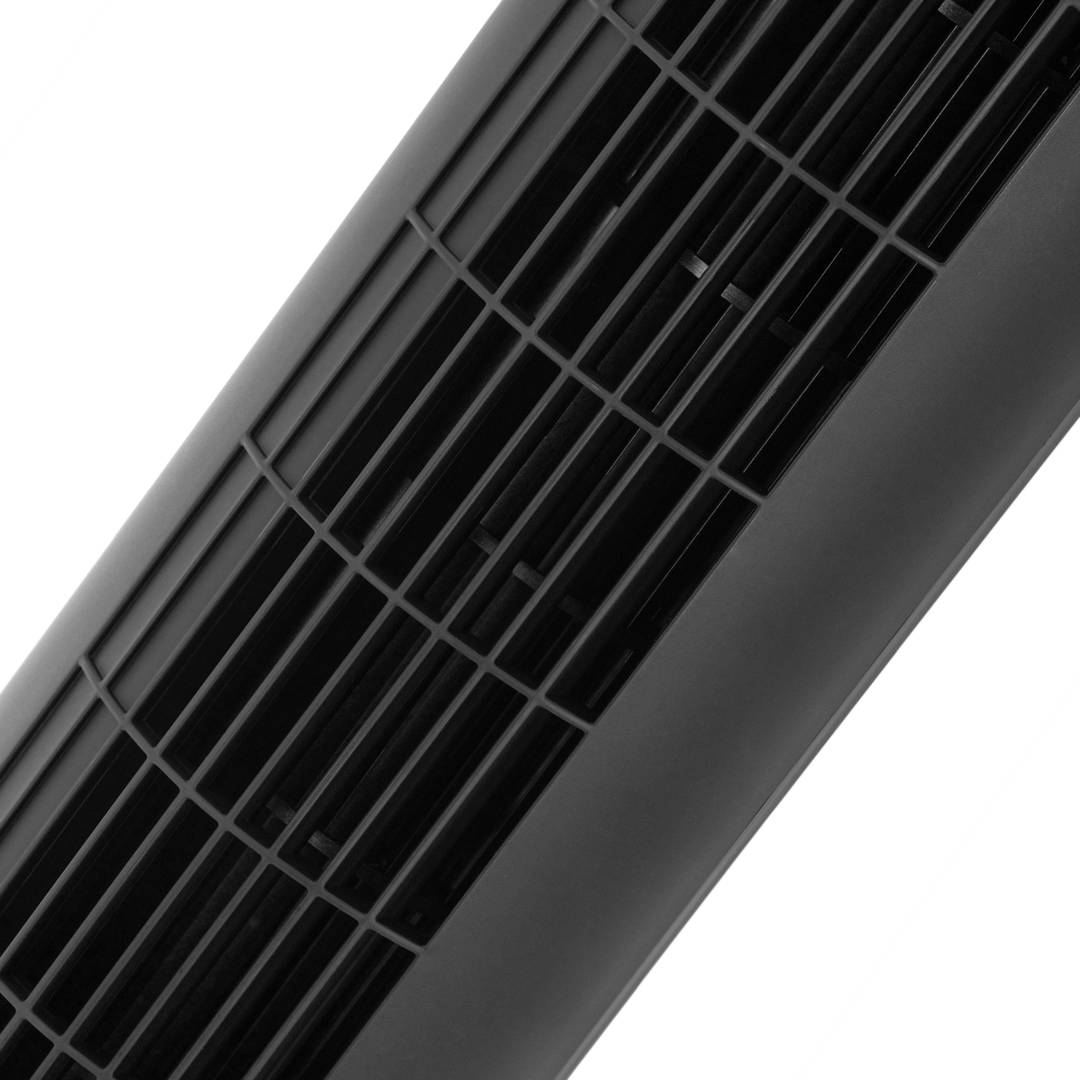 Ventilateur tour oscillant avec télécommande programmable 3 vitesses 78 cm 60W coloris noir