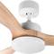 Ventilateur de plafond à pales claires et couleur bois avec commande, mode été/hiver, 6 vitesses programmables 20W 132 cm