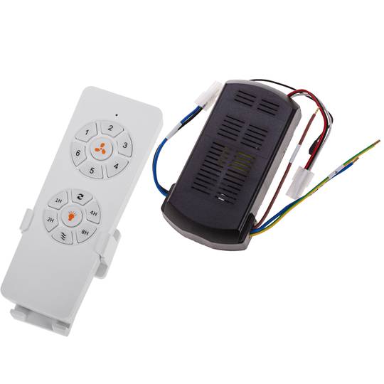 Ventilateur de plafond à pales claires et couleur bois avec commande, mode été/hiver, 6 vitesses programmables 20W 132 cm