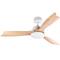 Ventilateur de plafond à pales claires et couleur bois avec commande, mode été/hiver, 6 vitesses programmables 20W 132 cm