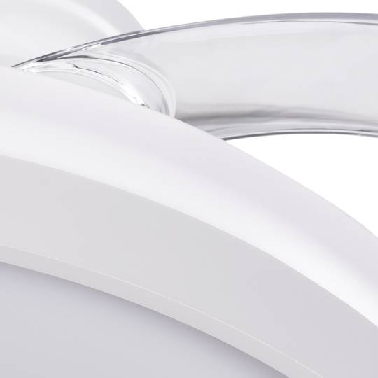 Ventilador de teto com controle remoto de lâminas retráteis, luz LED 6 velocidades modo verão/inverno, 35W 107cm cor branca