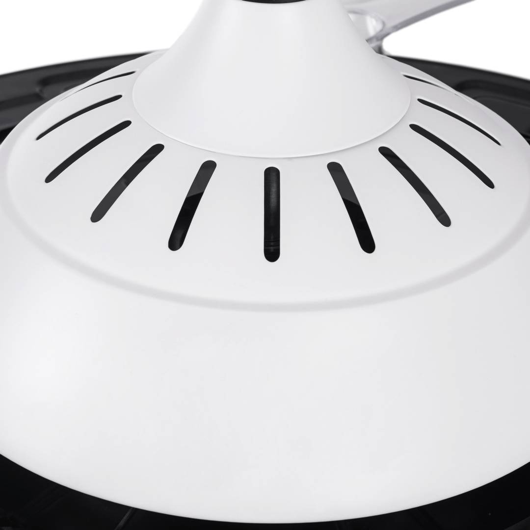 Ventilador de teto com controle remoto de lâminas retráteis, luz LED 6 velocidades modo verão/inverno, 35W 107cm cor branca