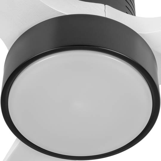 Ceiling fan with light and white blades with control, summer/winter mode, 6 programmable speeds 30W 132 cm